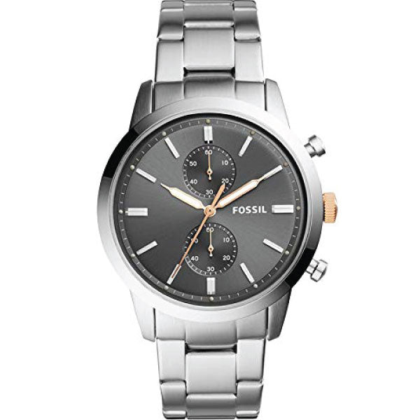  Shop Authentic Fossil Townsman Chronograph Grey Dial Silver Steel Strap Watch for Men - FS5407 - Luxxuri