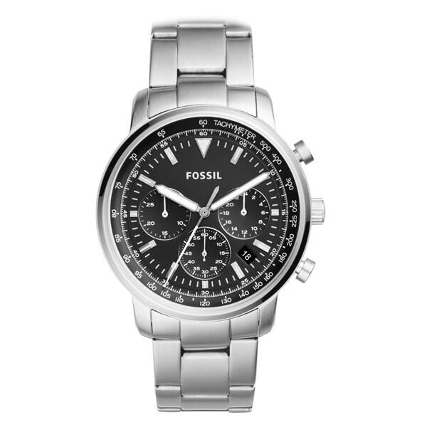  Shop Authentic Fossil Goodwin Chronograph Black Dial Silver Steel Strap Watch for Men - FS5412 - Luxxuri