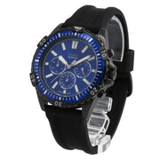  Shop Authentic Fossil Garrett Chronograph Blue Dial Black Rubber Strap Watch for Men - FS5695 - Luxxuri