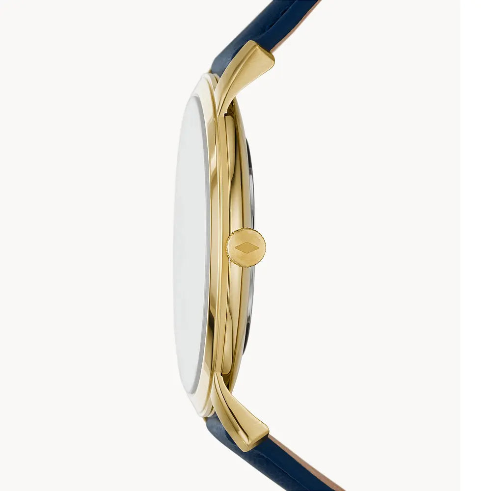  Shop Authentic Fossil The Minimalist 3H Analog Blue Dial Blue Leather Strap Watch for Men - FS5789 - Luxxuri