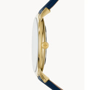  Shop Authentic Fossil The Minimalist 3H Analog Blue Dial Blue Leather Strap Watch for Men - FS5789 - Luxxuri