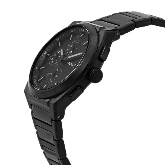  Shop Authentic Fossil Everett Chronograph Black Dial Black Steel Strap Watch for Men - FS5797 - Luxxuri