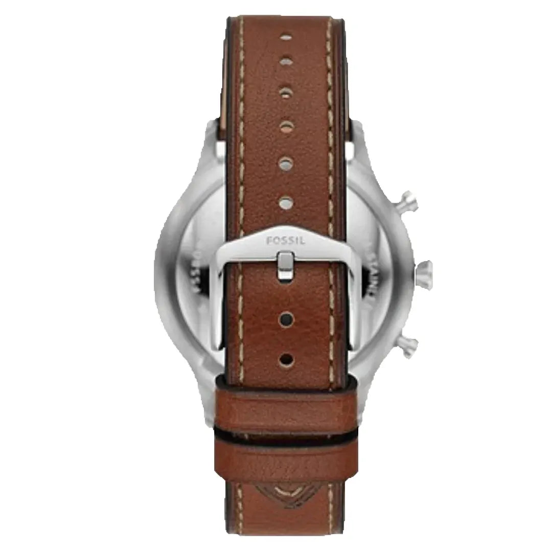 Shop Authentic Fossil Retro Pilot Chronograph Silver Dial Brown Leather Strap Watch for Men - FS5809 - Luxxuri