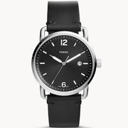  Shop Authentic Fossil The Commuter Black Dial Black Leather Strap Watch for Men - FS5406 - Luxxuri