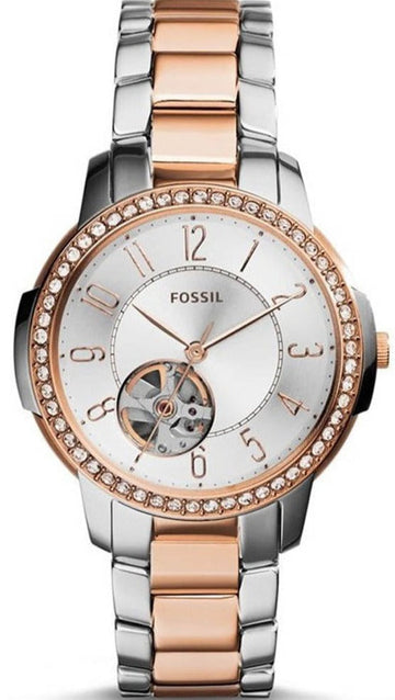  Shop Authentic Fossil Architect Automatic Silver Dial Two Tone Steel Strap Watch for Women - ME3058 - Luxxuri