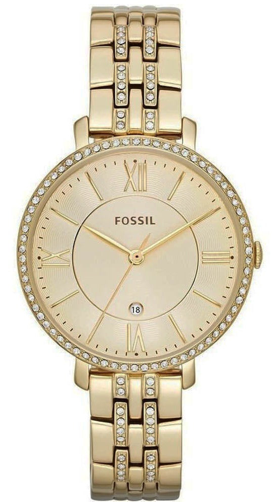  Shop Authentic Fossil Jacqueline Gold Dial Gold Steel Strap Watch for Women - ES3547 - Luxxuri