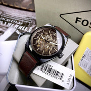  Shop Authentic Fossil Everett Automatic Analog Black Dial Brown Leather Strap Watch for Men - ME3207 - Luxxuri