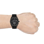  Shop Authentic Fossil Machine Chronograph Black Dial Black Silicone Strap Watch for Men - FS4487 - Luxxuri