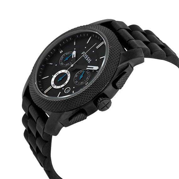 Shop Authentic Fossil Machine Chronograph Black Dial Black Silicone Strap Watch for Men - FS4487 - Luxxuri