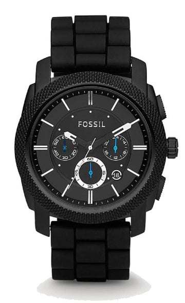  Shop Authentic Fossil Machine Chronograph Black Dial Black Silicone Strap Watch for Men - FS4487 - Luxxuri
