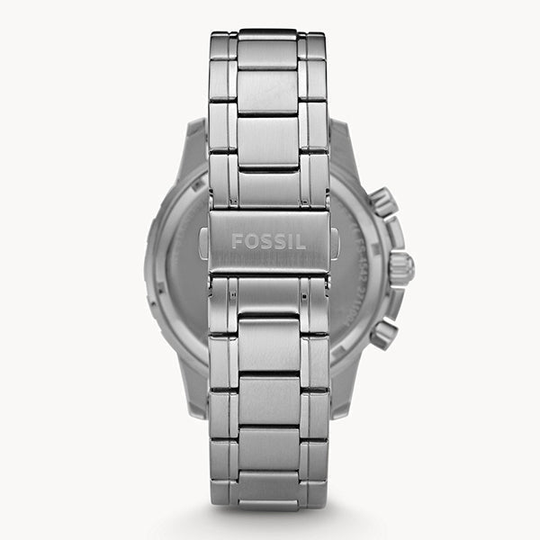  Shop Authentic Fossil Dean Chronograph Black Dial Silver Steel Strap Watch for Men - FS4542 - Luxxuri