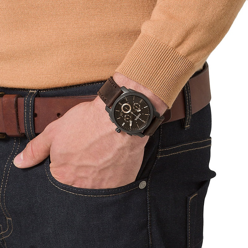  Shop Authentic Fossil Machine Flight Chronograph Brown Dial Brown Leather Strap Watch for Men - FS4656 - Luxxuri