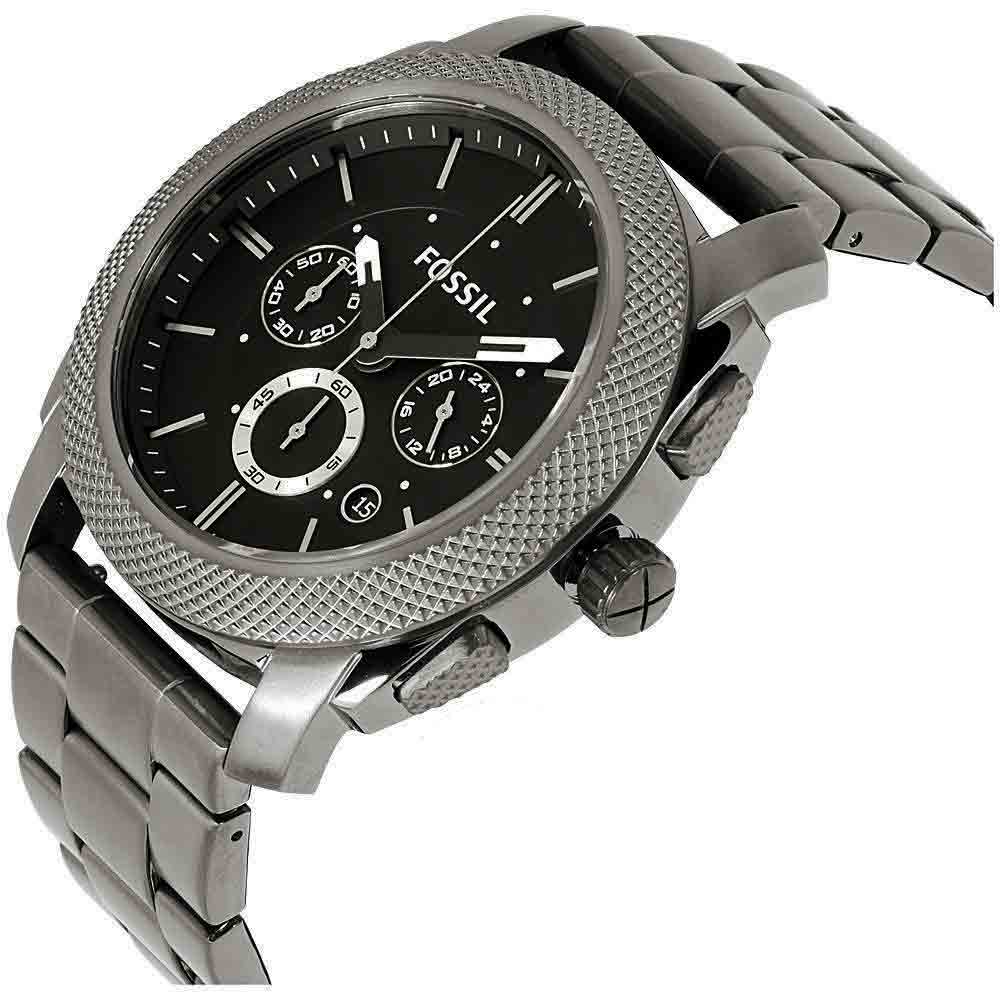  Shop Authentic Fossil Machine Chronograph Black Dial Grey Steel Strap Watch for Men - FS4662 - Luxxuri