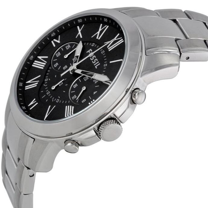  Shop Authentic Fossil Grant Chronograph Black Dial Silver Steel Strap Watch for Men - FS4736 - Luxxuri