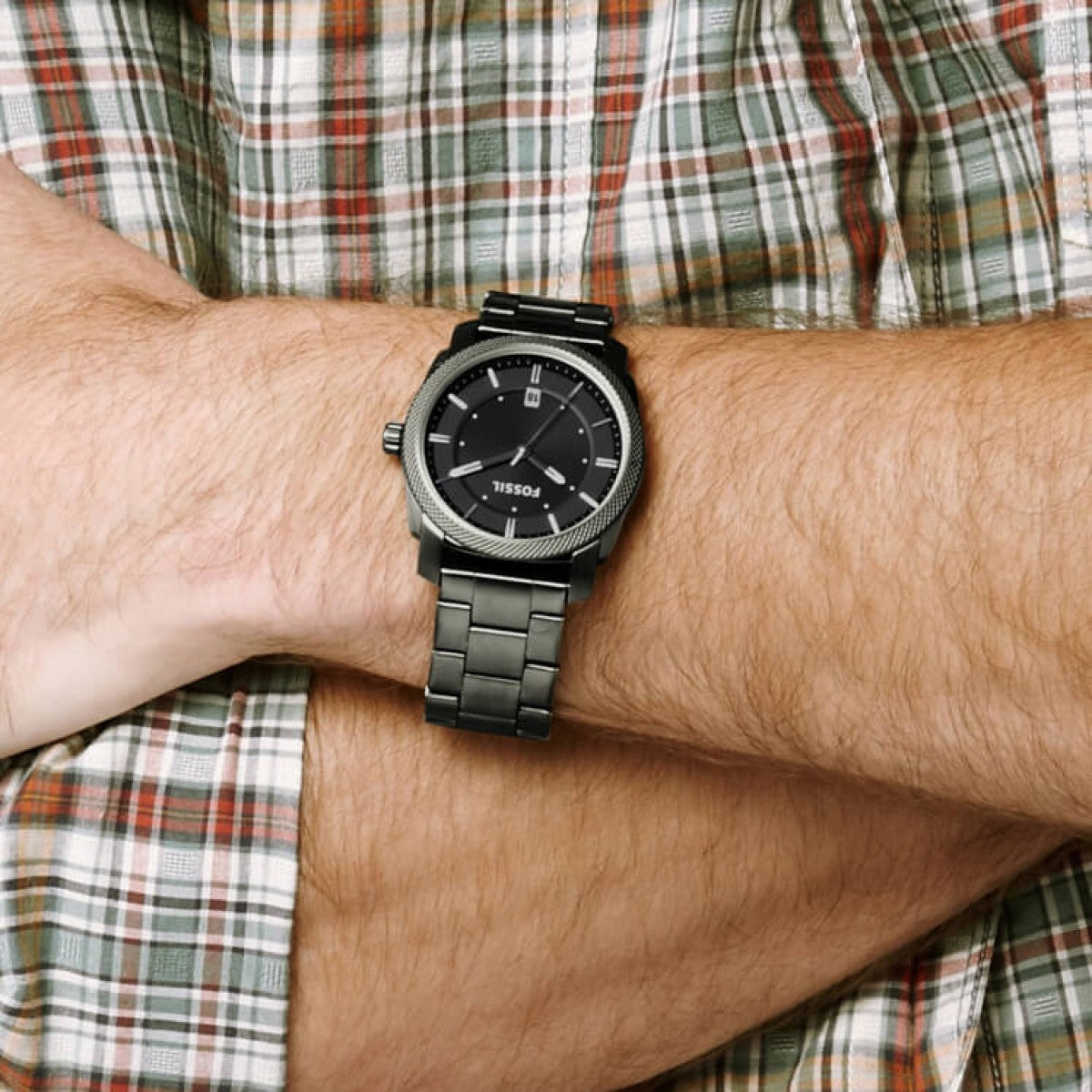  Shop Authentic Fossil Machine Chronograph Black Dial Grey Steel Strap Watch for Men - FS4774 - Luxxuri
