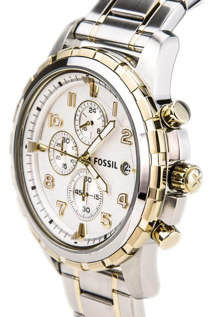  Shop Authentic Fossil Dean Chronograph White Dial Silver Steel Strap Watch for Men - FS4795 - Luxxuri
