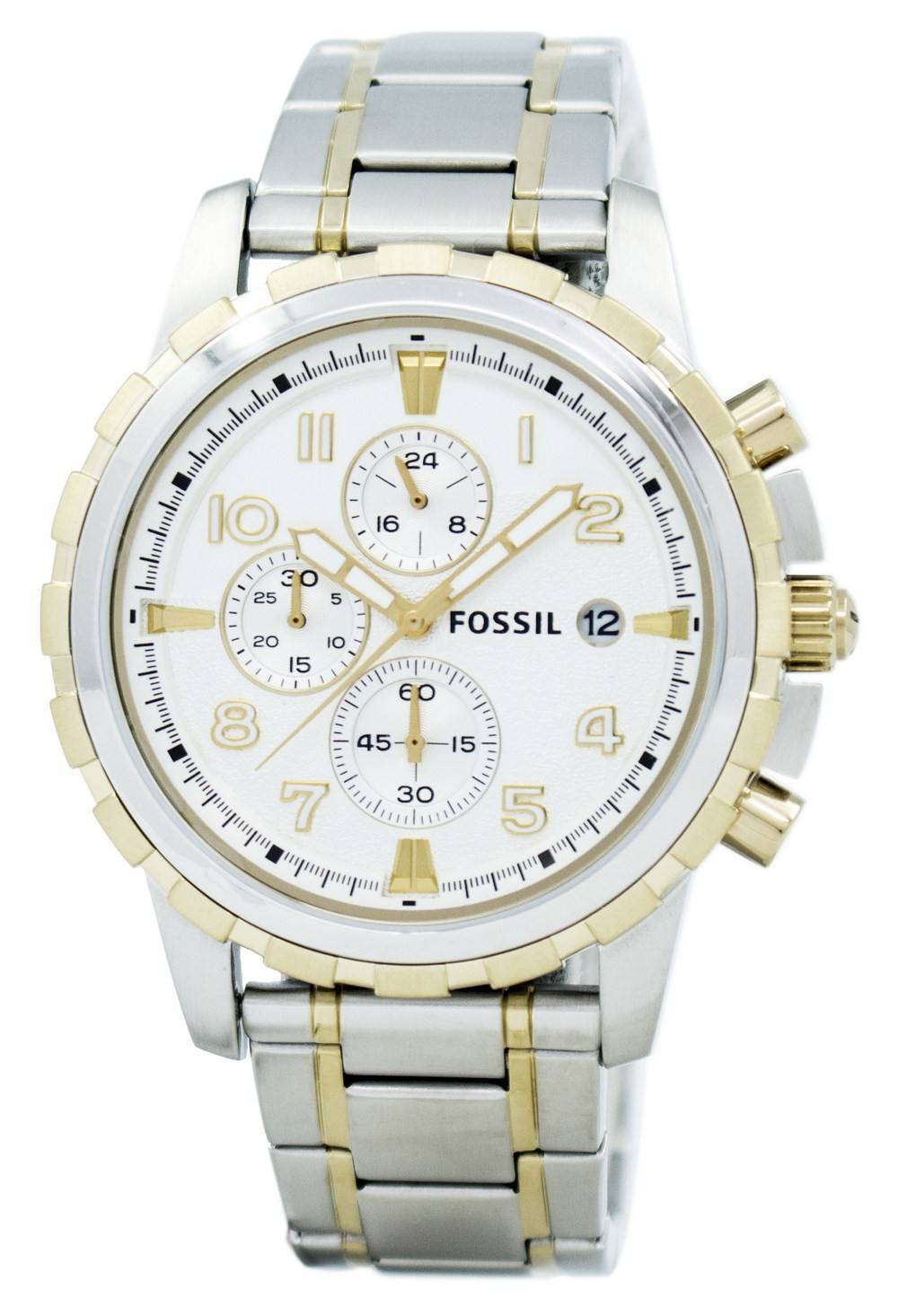  Shop Authentic Fossil Dean Chronograph White Dial Silver Steel Strap Watch for Men - FS4795 - Luxxuri