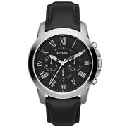  Shop Authentic Fossil Grant Chronograph Black Dial Black Leather Strap Watch for Men - FS4812 - Luxxuri