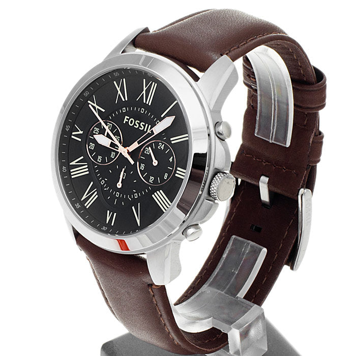  Shop Authentic Fossil Grant Chronograph Black Dial Brown Leather Strap Watch for Men - FS4813 - Luxxuri