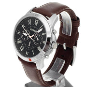  Shop Authentic Fossil Grant Chronograph Black Dial Brown Leather Strap Watch for Men - FS4813 - Luxxuri