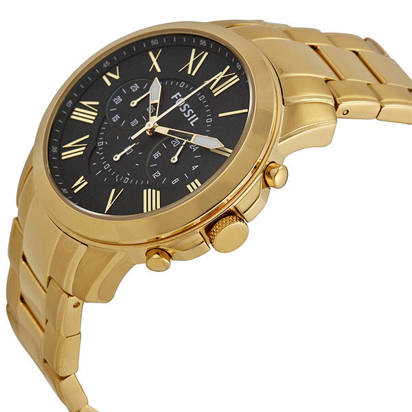  Shop Authentic Fossil Grant Chronograph Black Dial Gold Steel Strap Watch for Men - FS4815 - Luxxuri