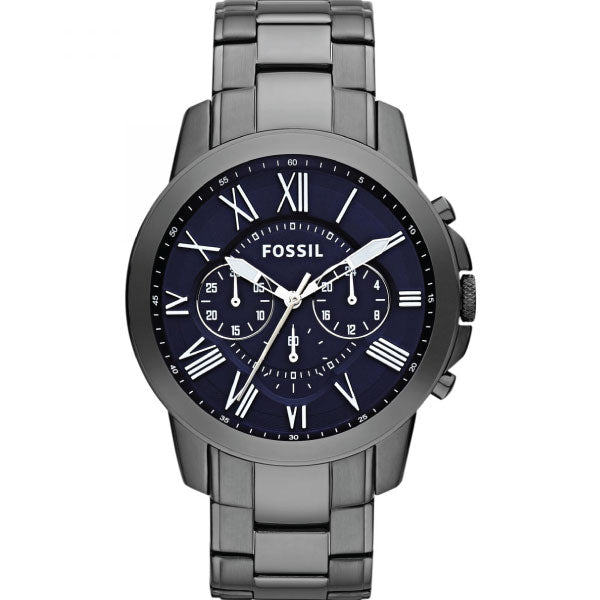  Shop Authentic Fossil Grant Chronograph Blue Dial Grey Steel Strap Watch for Men - FS4831 - Luxxuri
