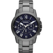  Shop Authentic Fossil Grant Chronograph Blue Dial Grey Steel Strap Watch for Men - FS4831 - Luxxuri