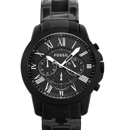  Shop Authentic Fossil Grant Chronograph Black Dial Black Steel Strap Watch for Men - FS4832 - Luxxuri