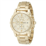  Shop Authentic Fossil Dean Chronograph Champagne Dial Gold Steel Strap Watch for Men - FS4867 - Luxxuri