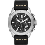  Shop Authentic Fossil Modern Machine Chronograph Black Dial Black Leather Strap Watch for Men - FS4928 - Luxxuri