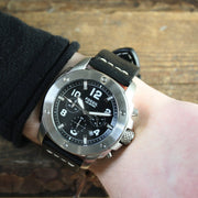  Shop Authentic Fossil Modern Machine Chronograph Black Dial Black Leather Strap Watch for Men - FS4928 - Luxxuri