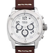  Shop Authentic Fossil Modern Machine White Dial Brown Leather Strap Watch for Men - FS4929 - Luxxuri