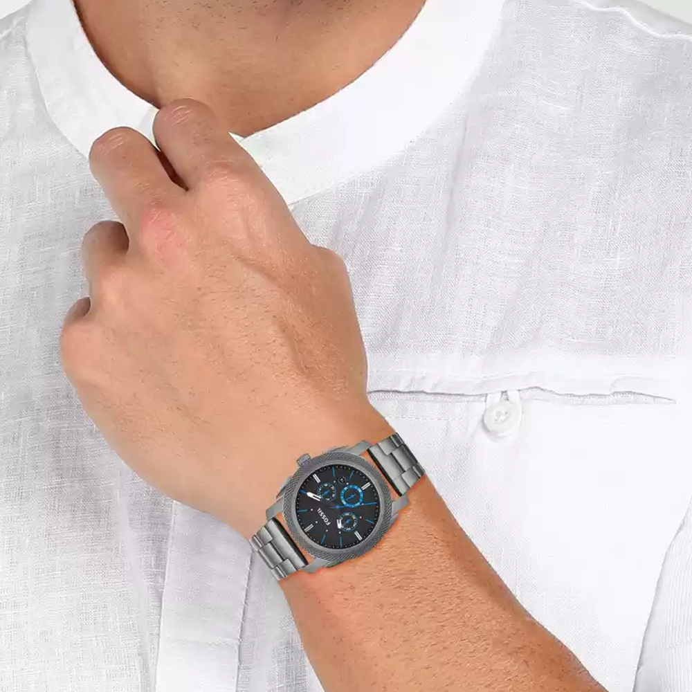  Shop Authentic Fossil Machine Chronograph Brown Dial Grey Steel Strap Watch for Men - FS4931 - Luxxuri