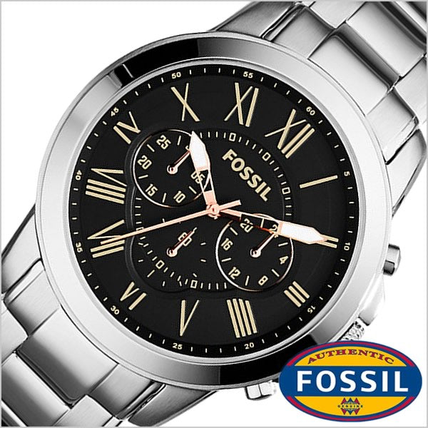  Shop Authentic Fossil Grant Chronograph Black Dial Silver Steel Strap Watch for Men - FS4994 - Luxxuri