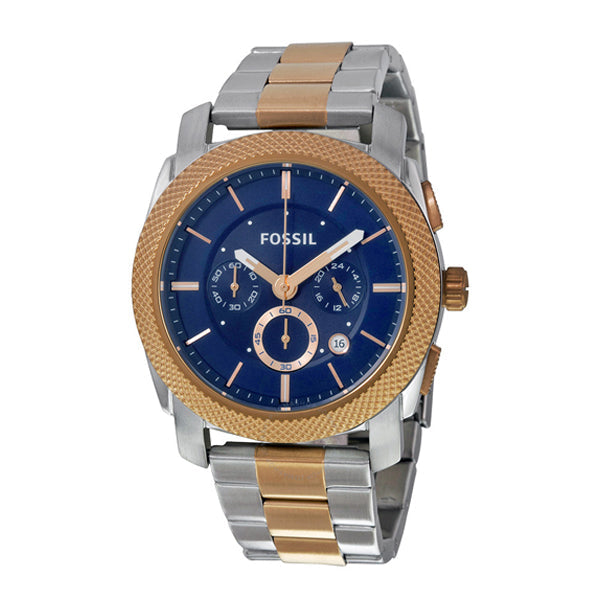  Shop Authentic Fossil Machine Blue Dial Two Tone Steel Strap Watch for Men - FS5037 - Luxxuri