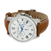  Shop Authentic Fossil Grant Chronograph White Dial Brown Leather Strap Watch for Men - FS5060 - Luxxuri