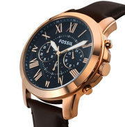  Shop Authentic Fossil Grant Chronograph Blue Dial Brown Leather Strap Watch for Men - FS5068 - Luxxuri