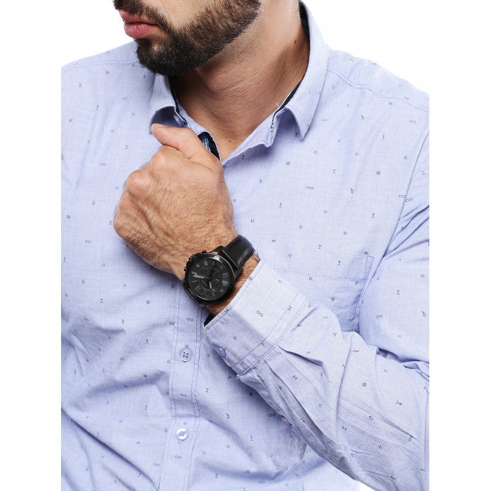  Shop Authentic Fossil Grant Chronograph Black Dial Black Leather Strap Watch for Men - FS5132 - Luxxuri