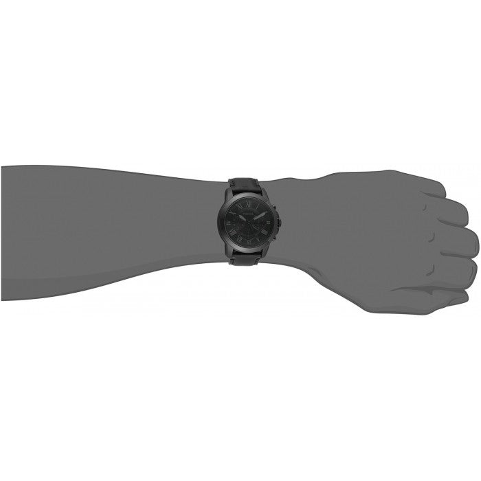  Shop Authentic Fossil Grant Chronograph Black Dial Black Leather Strap Watch for Men - FS5132 - Luxxuri