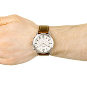  Shop Authentic Fossil Pilot Chronograph White Dial Brown Leather Strap Watch for Men - FS5146 - Luxxuri