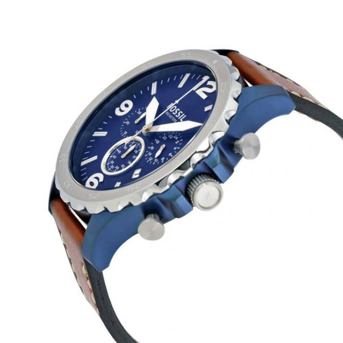  Shop Authentic Fossil Grant Chronograph Blue Dial Brown Leather Strap Watch for Men - FS5151 - Luxxuri