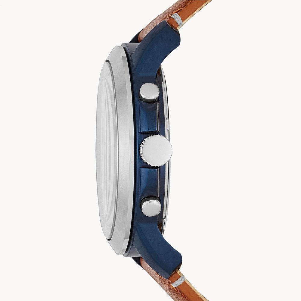  Shop Authentic Fossil Grant Chronograph Blue Dial Brown Leather Strap Watch for Men - FS5151 - Luxxuri