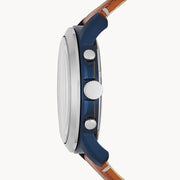  Shop Authentic Fossil Grant Chronograph Blue Dial Brown Leather Strap Watch for Men - FS5151 - Luxxuri