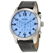  Shop Authentic Fossil Pilot Chronograph Sky Blue Dial Black Leather Strap Watch for Men - FS5162 - Luxxuri