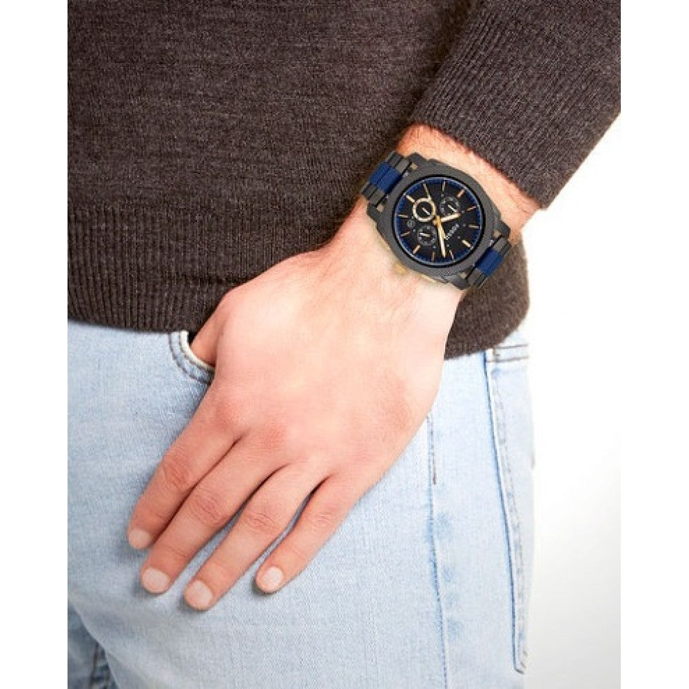  Shop Authentic Fossil Machine Chronograph Black Dial Two Tone Steel Strap Watch for Men - FS5164 - Luxxuri