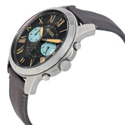  Shop Authentic Fossil Grant Chronograph Gunmetal Grey Dial Grey Leather Strap Watch for Men - FS5183 - Luxxuri