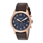  Shop Authentic Fossil Pilot 54 Chronograph Blue Dial Brown Leather Strap Watch for Men - FS5204 - Luxxuri