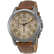  Shop Authentic Fossil Grant Chronograph Brown Dial Brown Leather Strap Watch for Men - FS5214 - Luxxuri