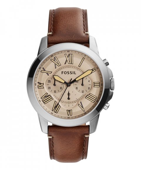  Shop Authentic Fossil Grant Chronograph Brown Dial Brown Leather Strap Watch for Men - FS5214 - Luxxuri