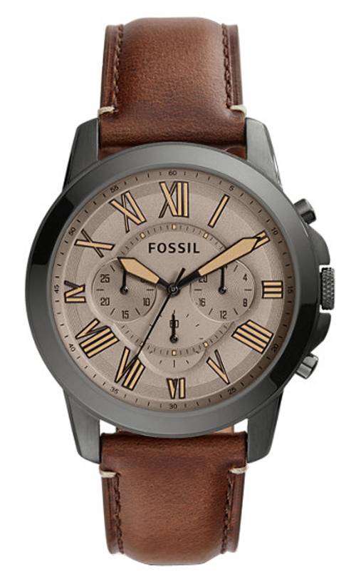  Shop Authentic Fossil Grant Chronograph Brown Dial Brown Leather Strap Watch for Men - FS5214 - Luxxuri